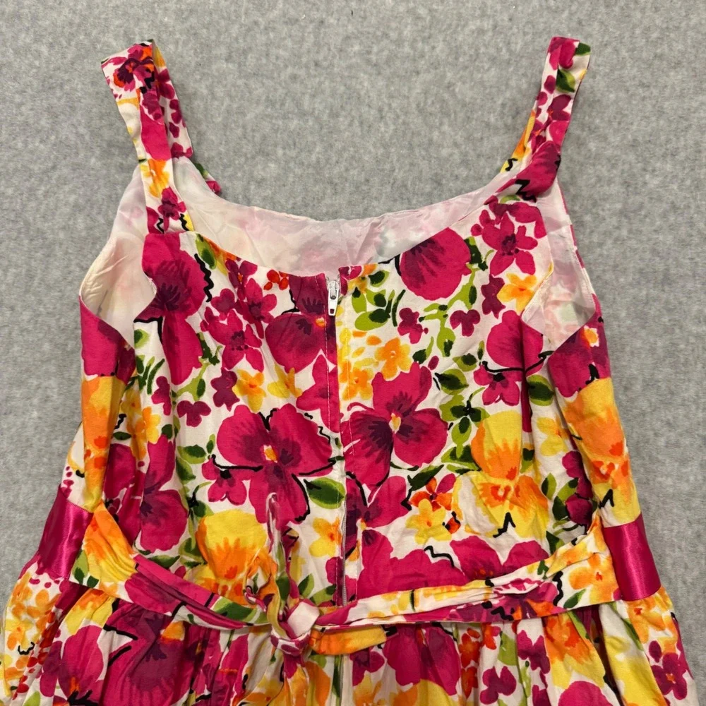 Bonnie Jean Girls Floral Pansy Print Sleeveless Party Dress Pink  Size 16.5